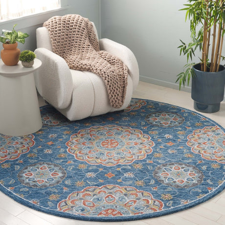 Safavieh Blossom Blm690M Blue/Red Rug.