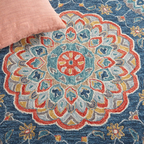 Safavieh Blossom Blm690M Blue/Red Rug.