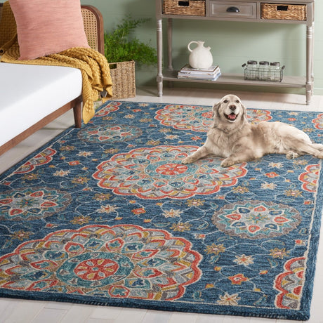 Safavieh Blossom Blm690M Blue/Red Rug.
