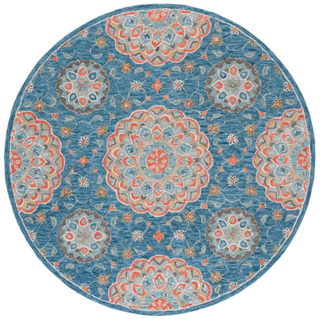 Safavieh Blossom Blm690M Blue/Red Rug.