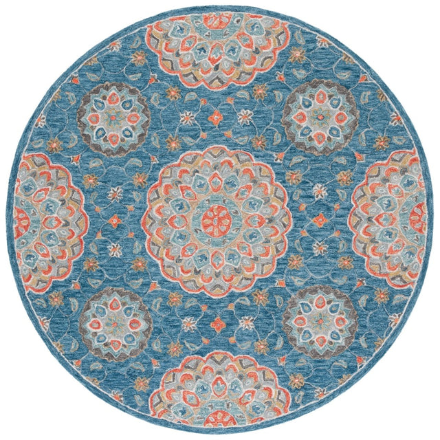 Safavieh Blossom Blm690M Blue/Red Rug.