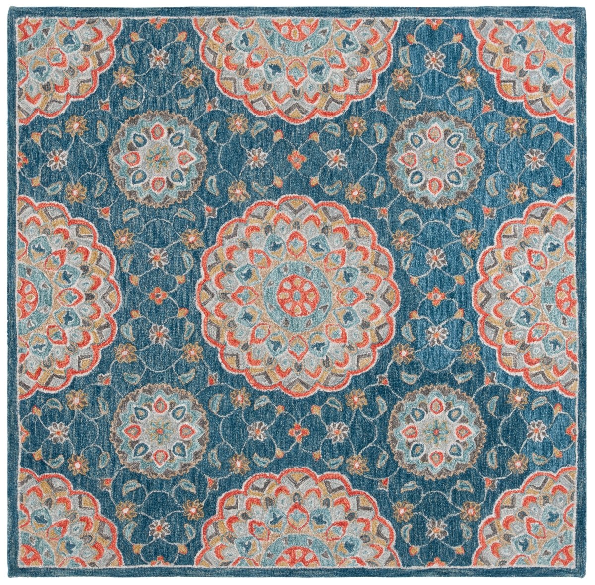 Safavieh Blossom Blm690M Blue/Red Rug.