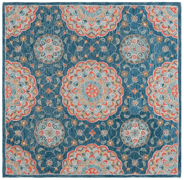 Safavieh Blossom Blm690M Blue/Red Rug.