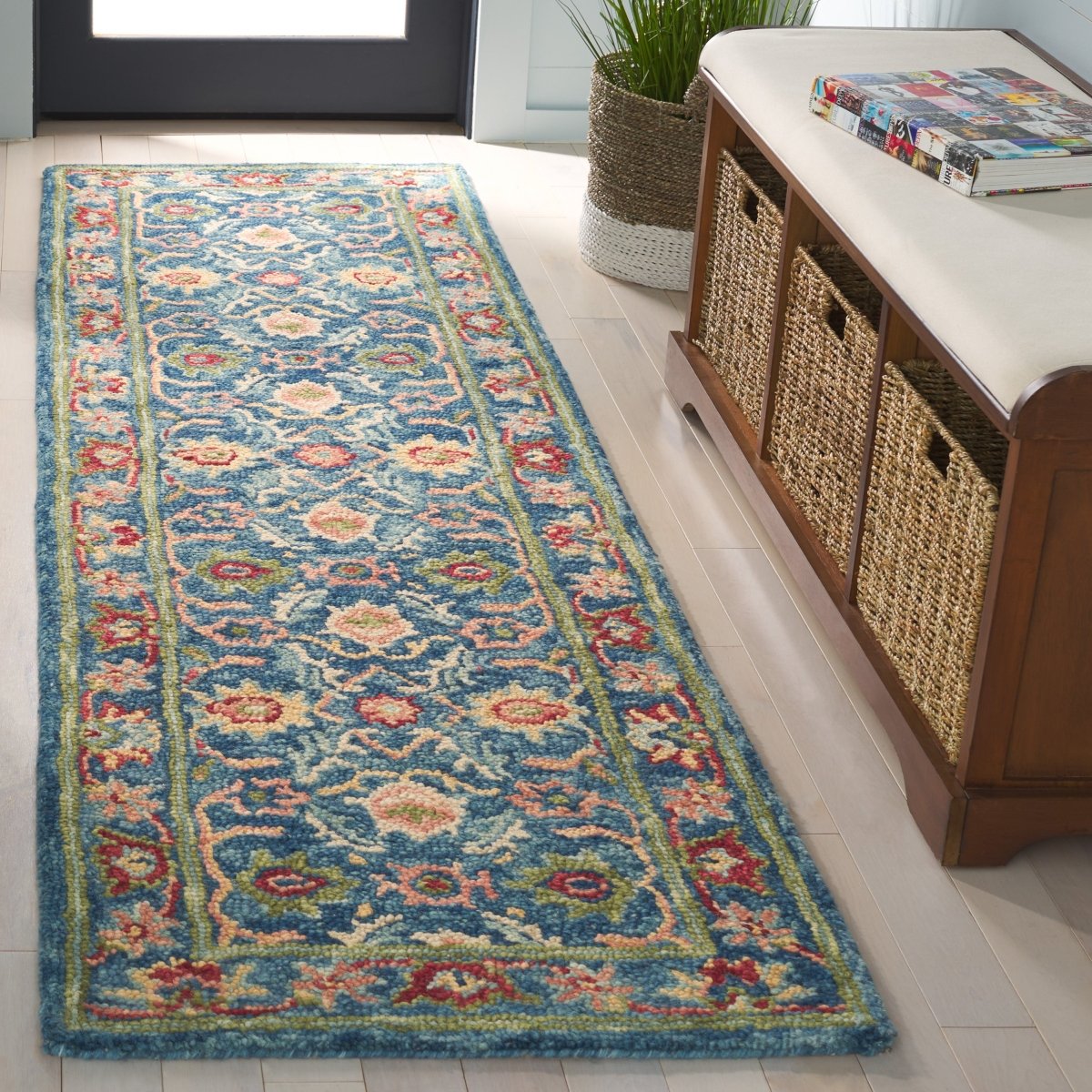 Safavieh Blossom Blm691M Blue/Green Rug.