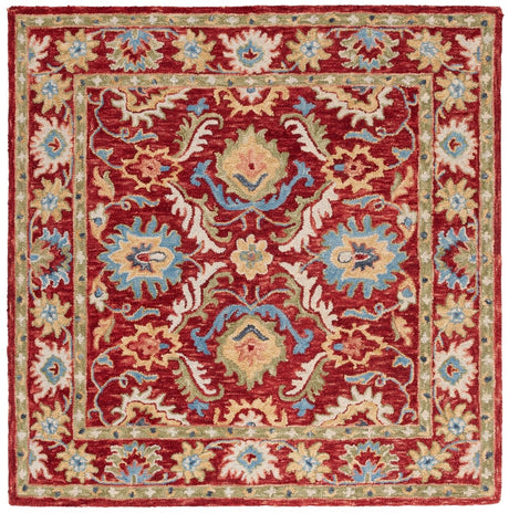 Safavieh Blossom Blm691Q Red/Green Rug.