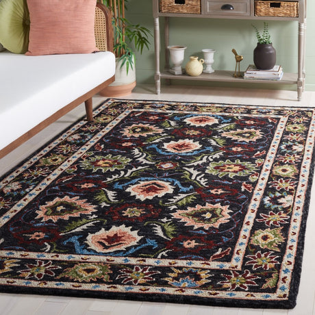 Safavieh Blossom Blm691Z Black/Ivory Rug.