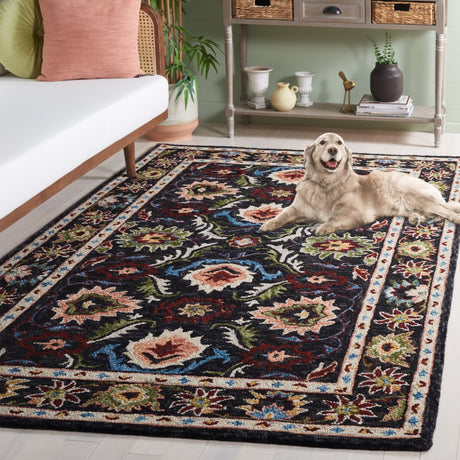 Safavieh Blossom Blm691Z Black/Ivory Rug.