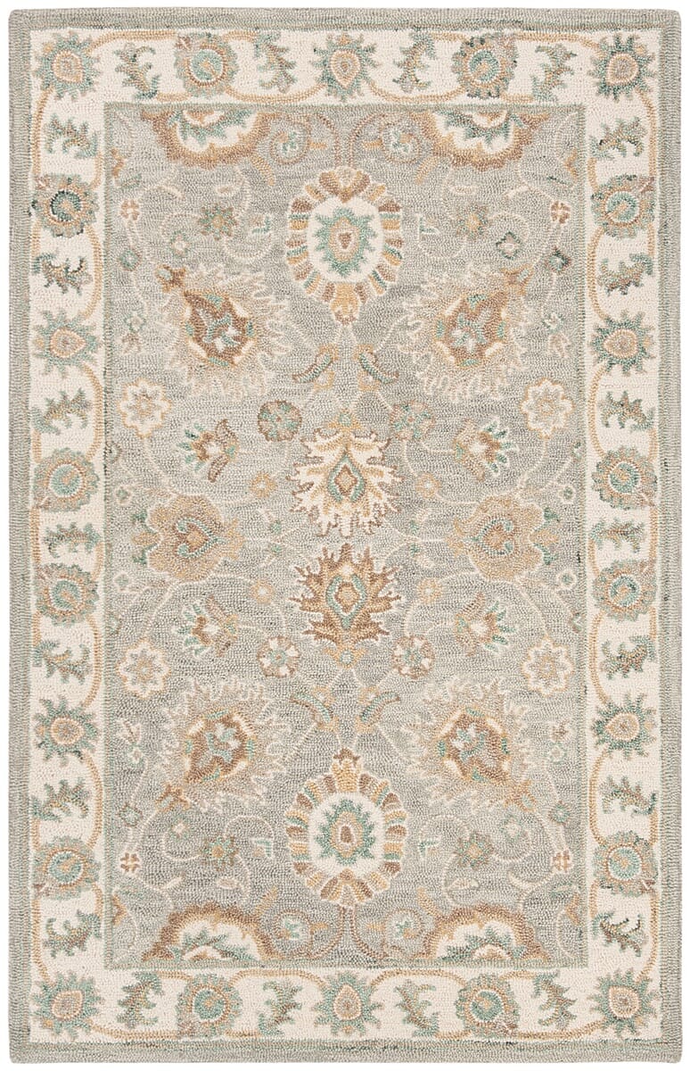 Safavieh Blossom Blm702M Aqua / Ivory Rugs.