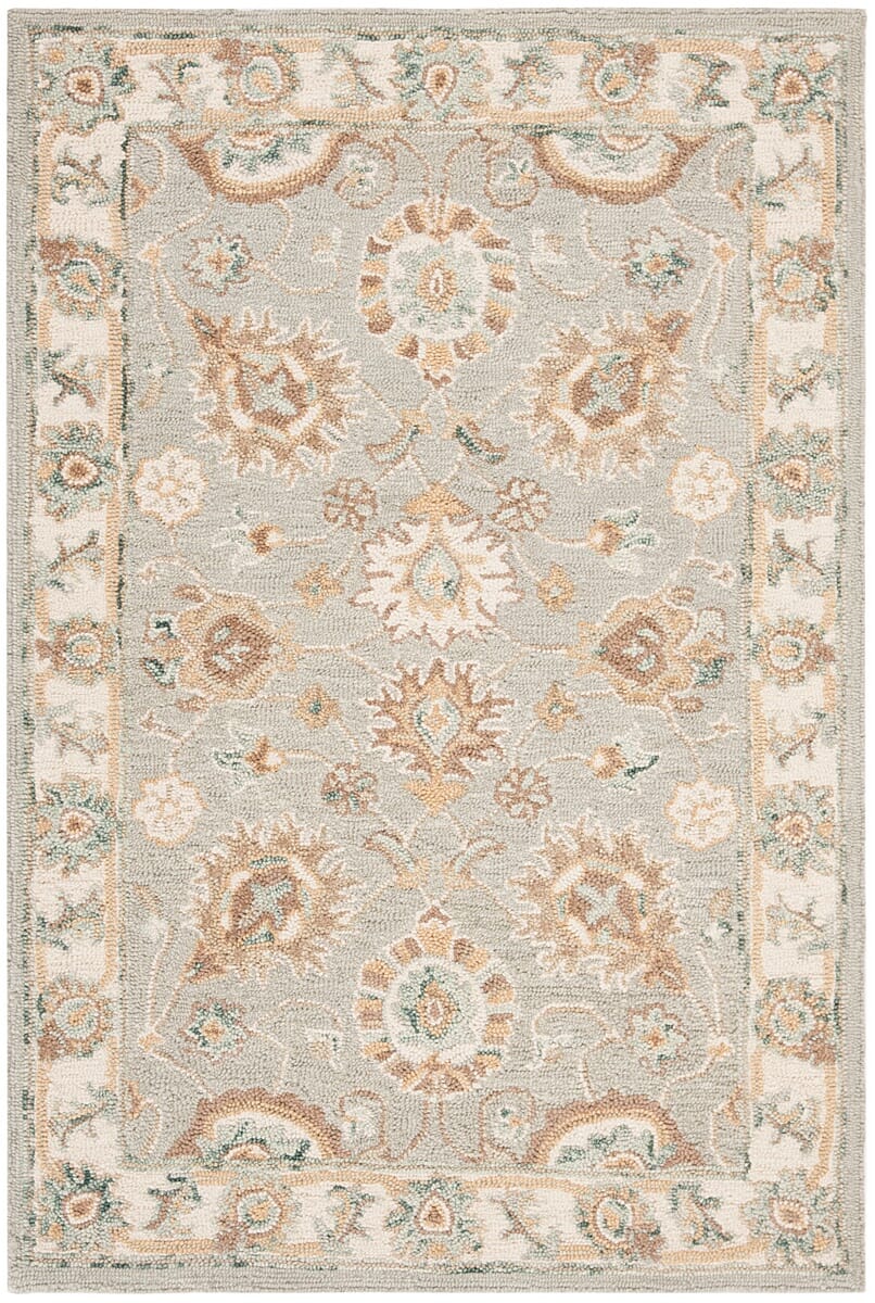 Safavieh Blossom Blm702M Aqua / Ivory Rugs.