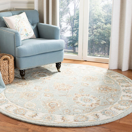 Safavieh Blossom Blm702M Aqua / Ivory Rugs.