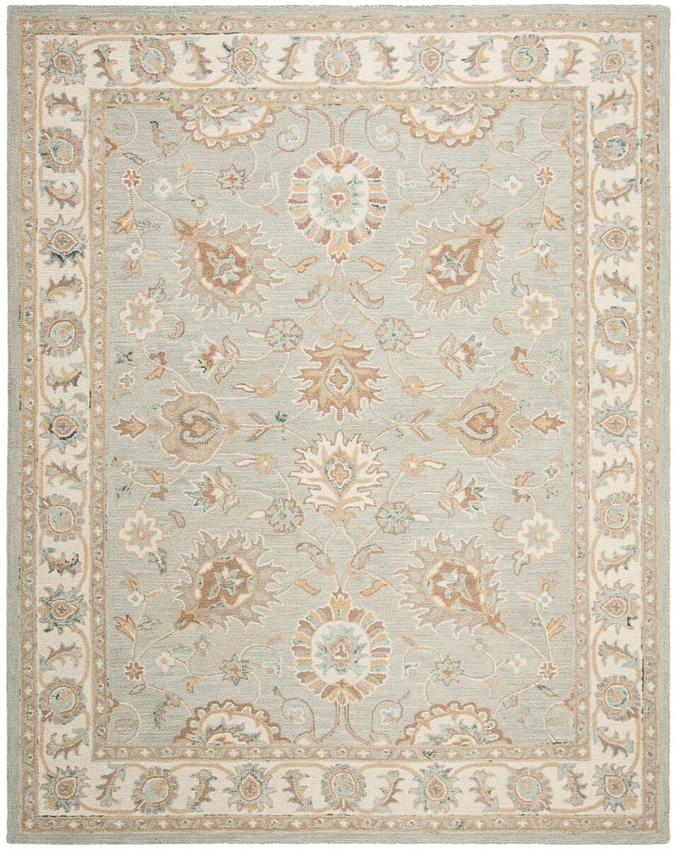 Safavieh Blossom Blm702M Aqua / Ivory Rugs.
