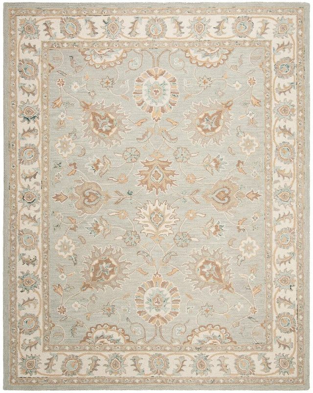 Safavieh Blossom Blm702M Aqua / Ivory Rugs.