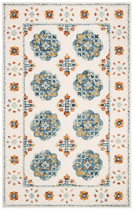 Safavieh Blossom Blm901A Blue / Ivory Rugs.