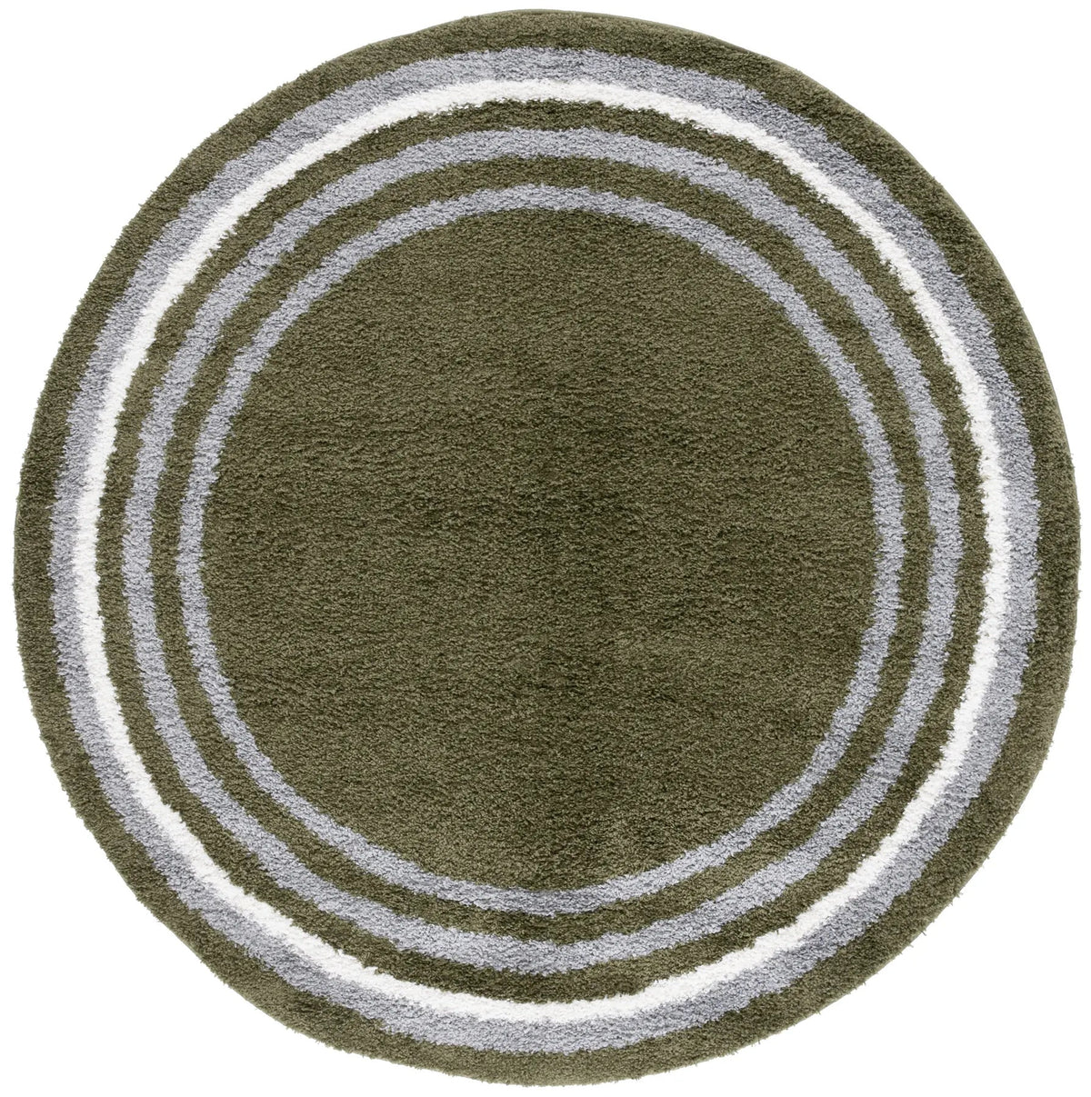 Safavieh Border & Stripe Shag 200 6'-7" x 6'-7" Rug in Green