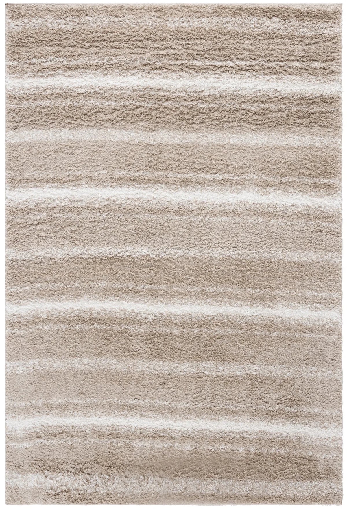 Safavieh Border & Stripe Shag 200 4'-5" x 6'-5" Rug in Beige / Ivory