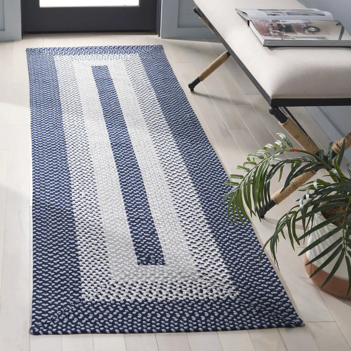 Safavieh Braided 800 2'-3" x 8'-0" Rug in Grey / Blue