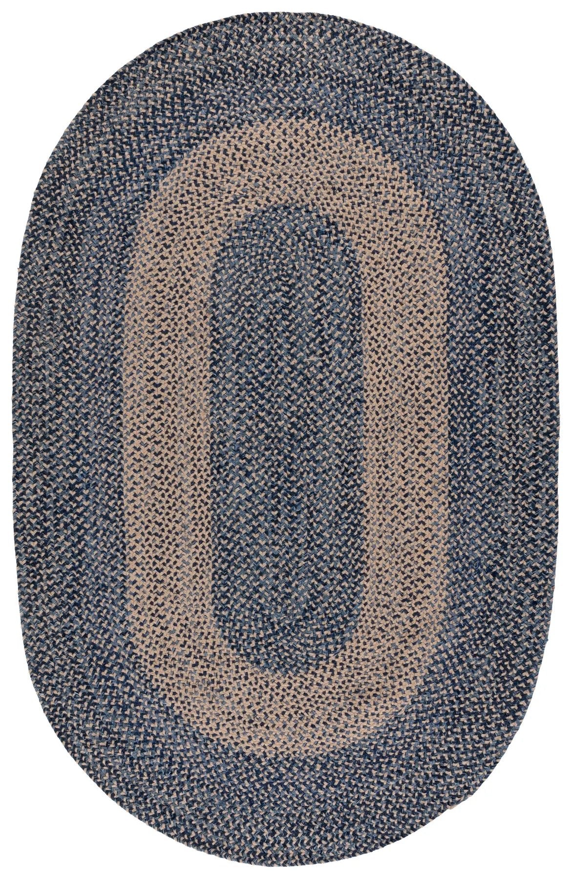 Safavieh Braided 800 5'-0" x 8'-0" Rug in Natural / Blue