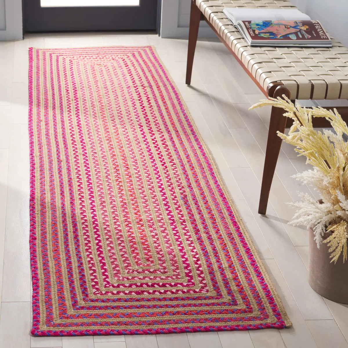 Safavieh Braided 800 2'-3" x 8'-0" Rug in Natural / Red