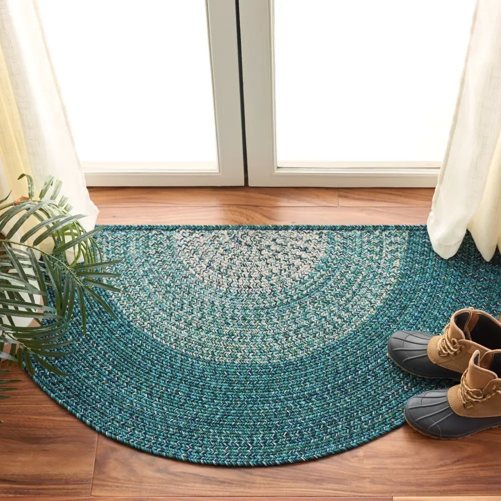 Safavieh Braided 2'-0" x 4'-0" Rug in Ivory / Turquoise