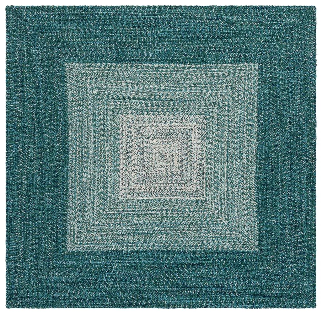 Safavieh Braided 5'-0" x 5'-0" Rug in Ivory / Turquoise