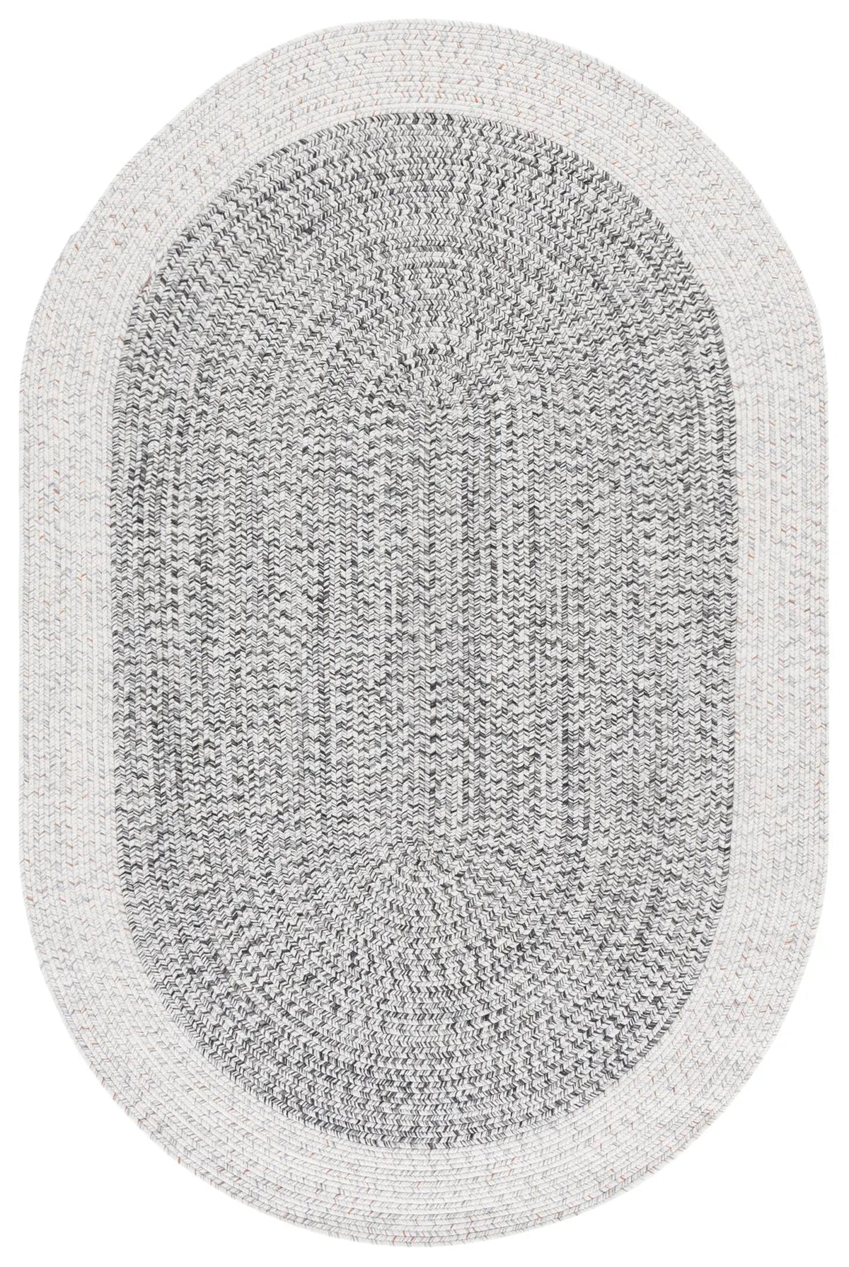 Safavieh Braided 4'-0" x 6'-0" Rug in Ivory / Grey Black