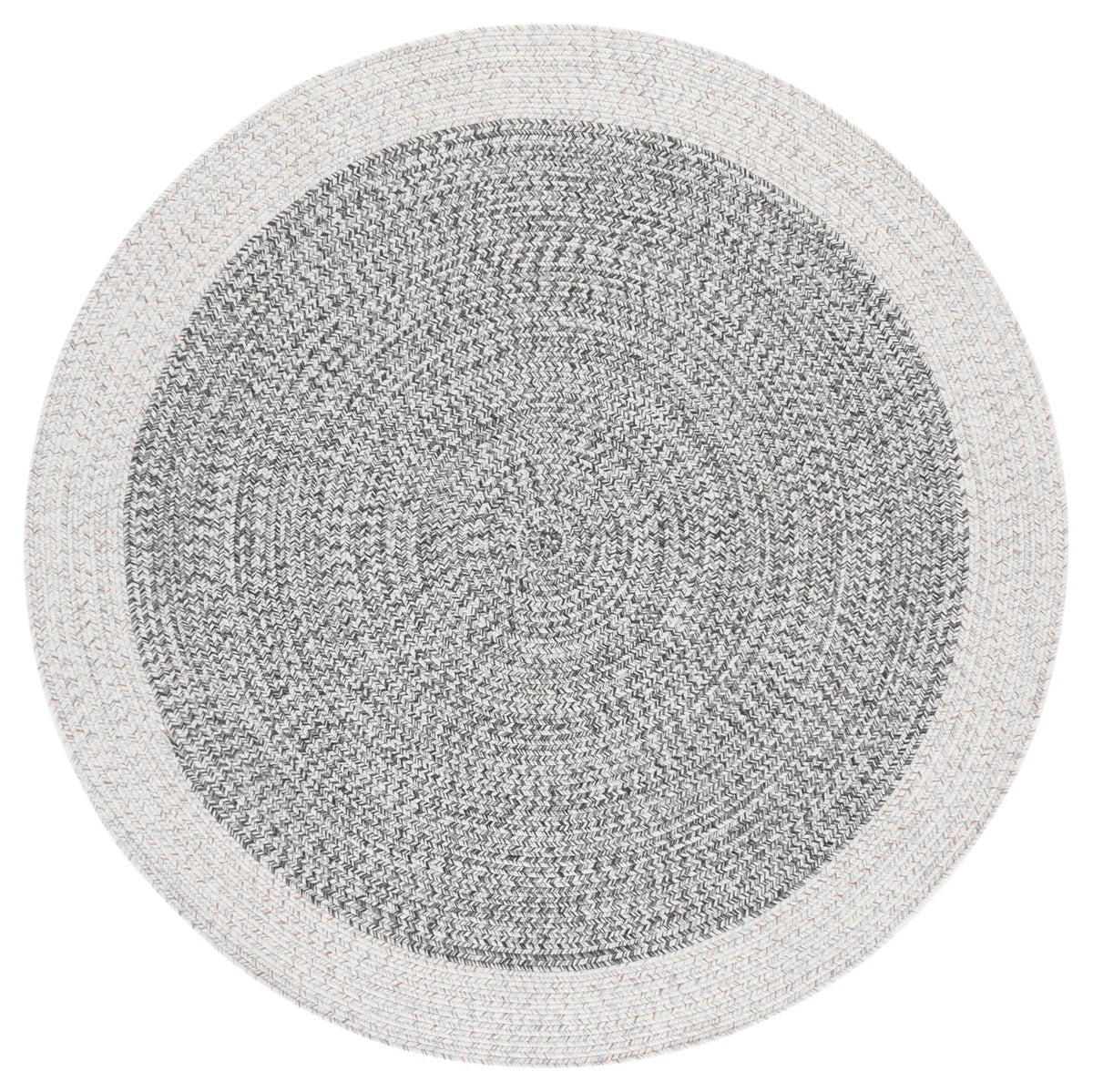 Safavieh Braided 5'-0" x 5'-0" Rug in Ivory / Grey Black