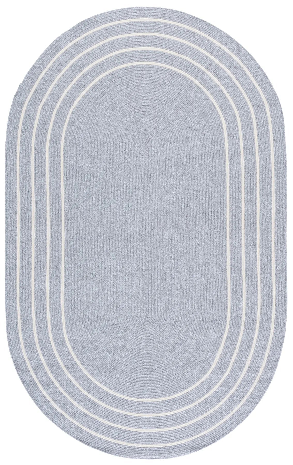 Safavieh Braided 5'-0" x 8'-0" Rug in Light Grey / Ivory