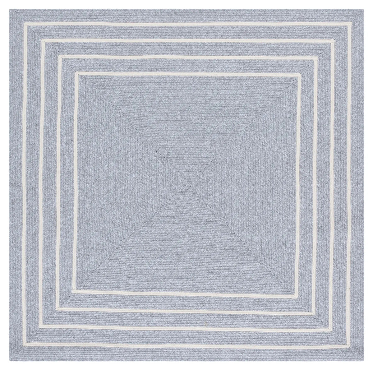 Safavieh Braided 5'-0" x 5'-0" Rug in Light Grey / Ivory
