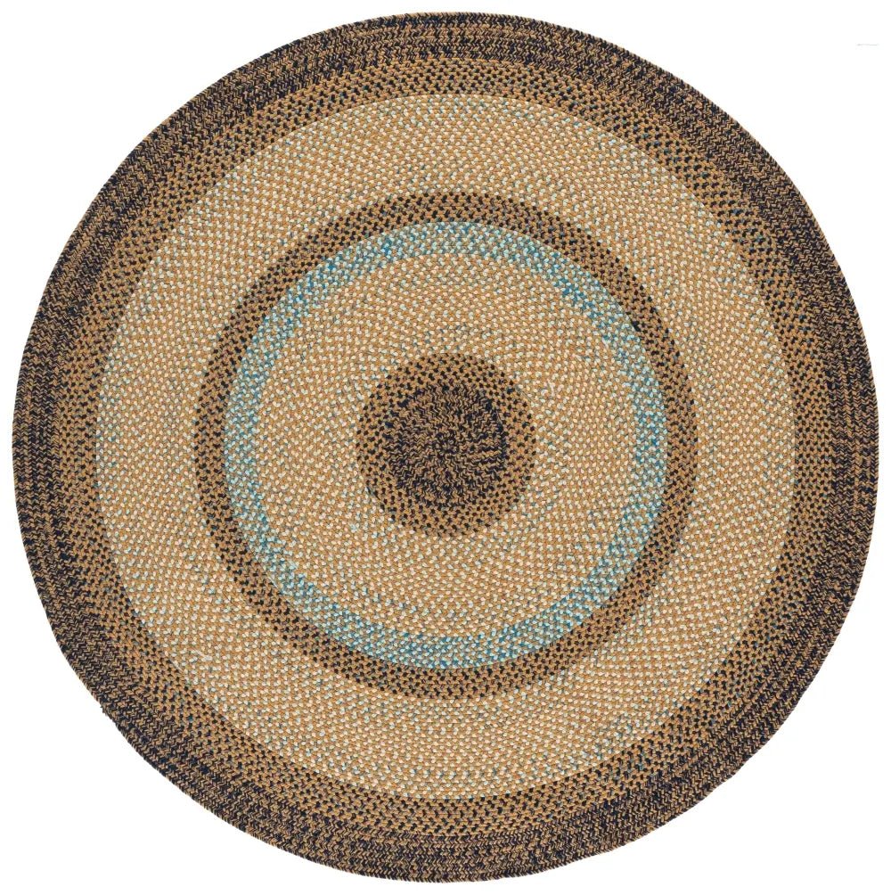 Safavieh Braided 6'-0" x 6'-0" Rug in Brown / Navy