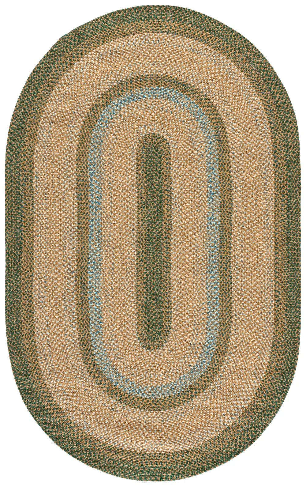 Safavieh Braided 5'-0" x 8'-0" Rug in Brown / Dark Green