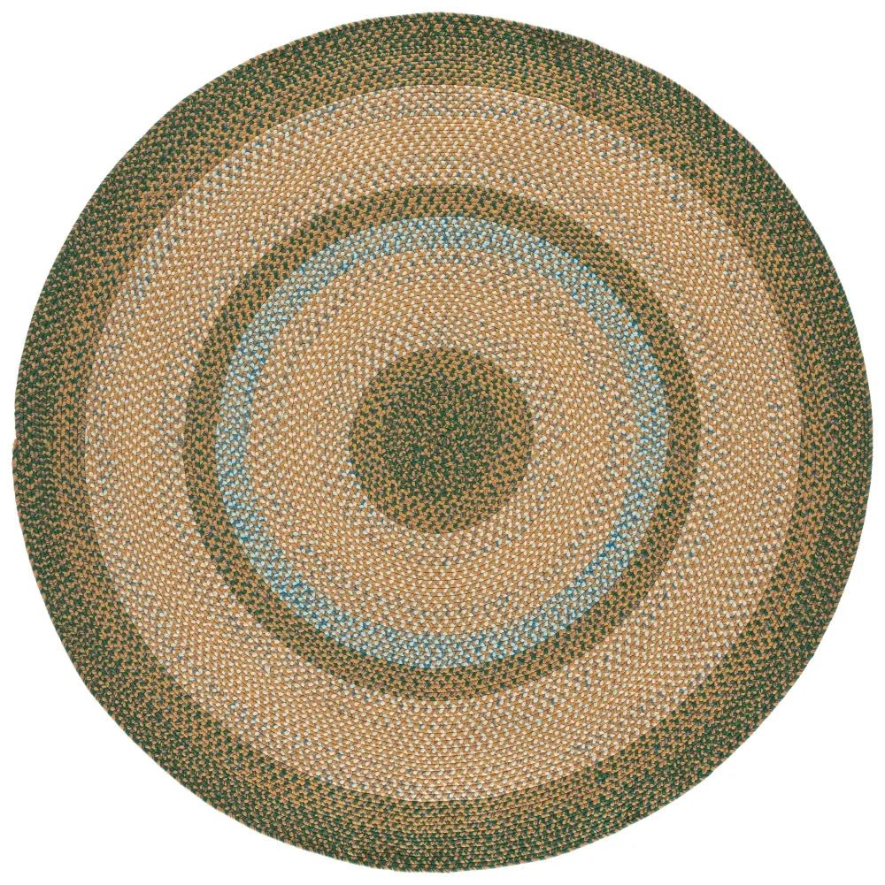 Safavieh Braided 6'-0" x 6'-0" Rug in Brown / Dark Green