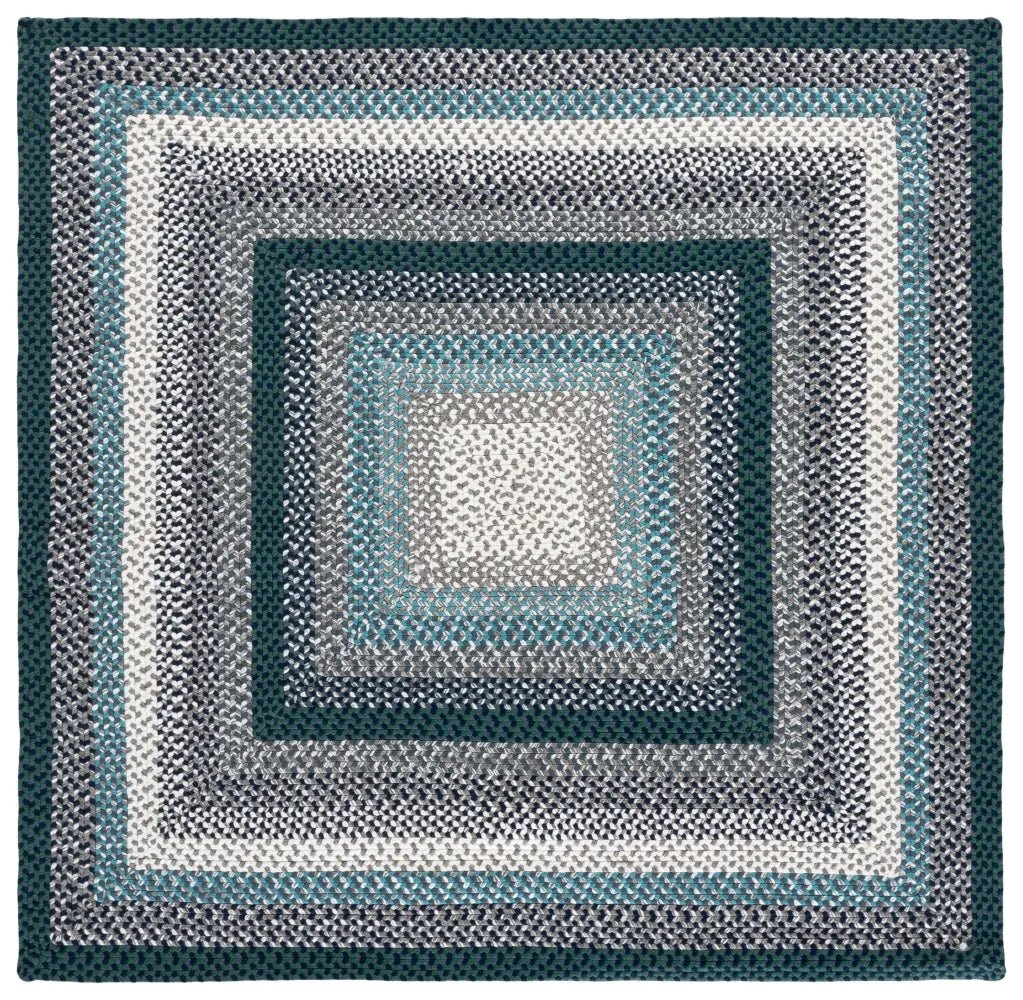 Safavieh Braided 5'-0" x 5'-0" Rug in Teal / Multi
