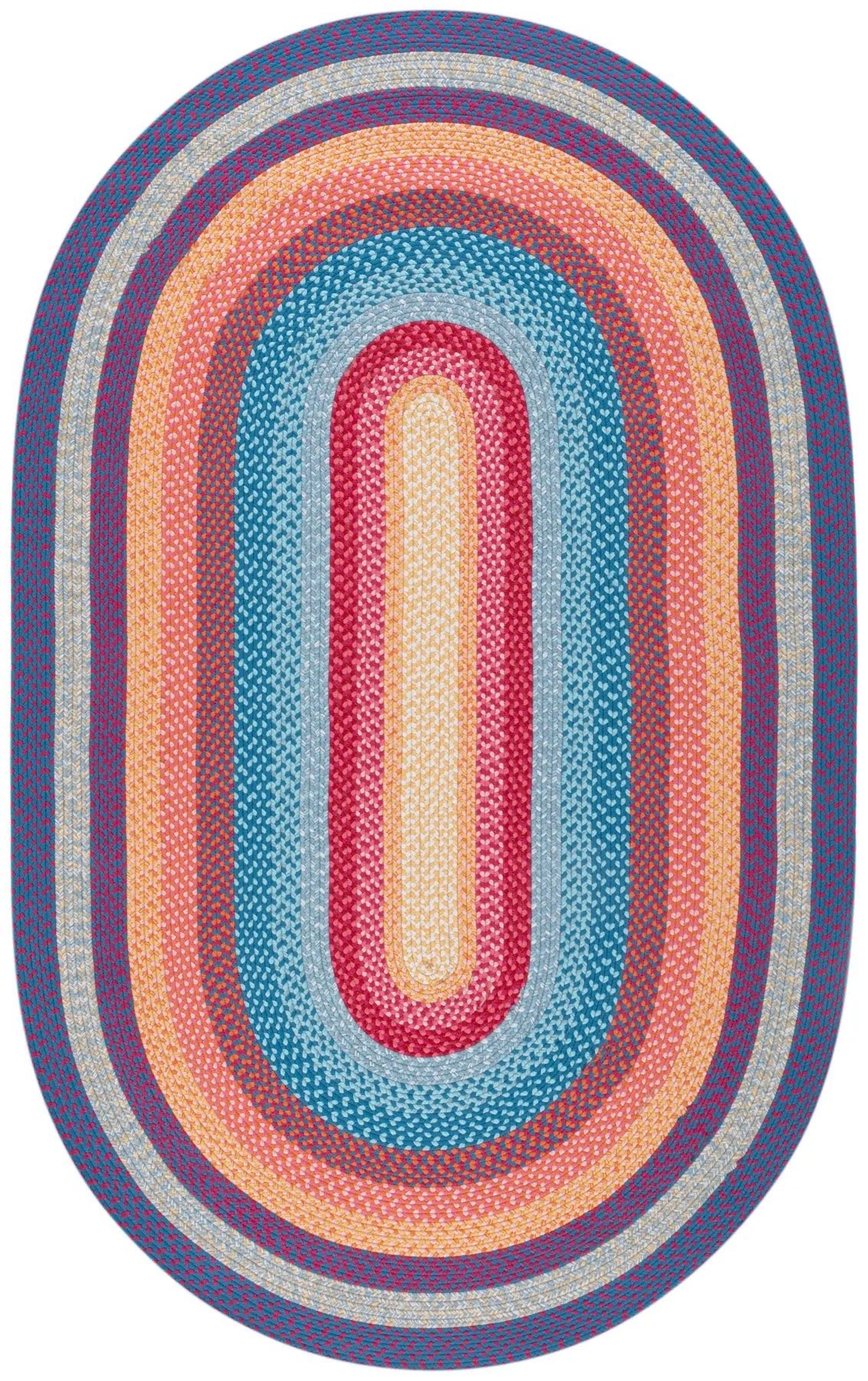 Safavieh Braided 5'-0" x 8'-0" Rug in Red / Orange