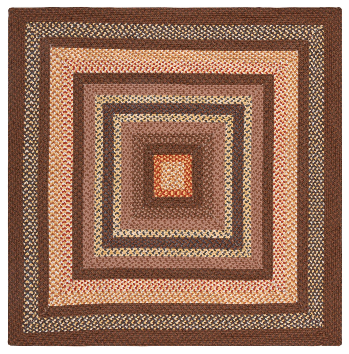 Safavieh Braided 5'-0" x 5'-0" Rug in Brown / Light Brown
