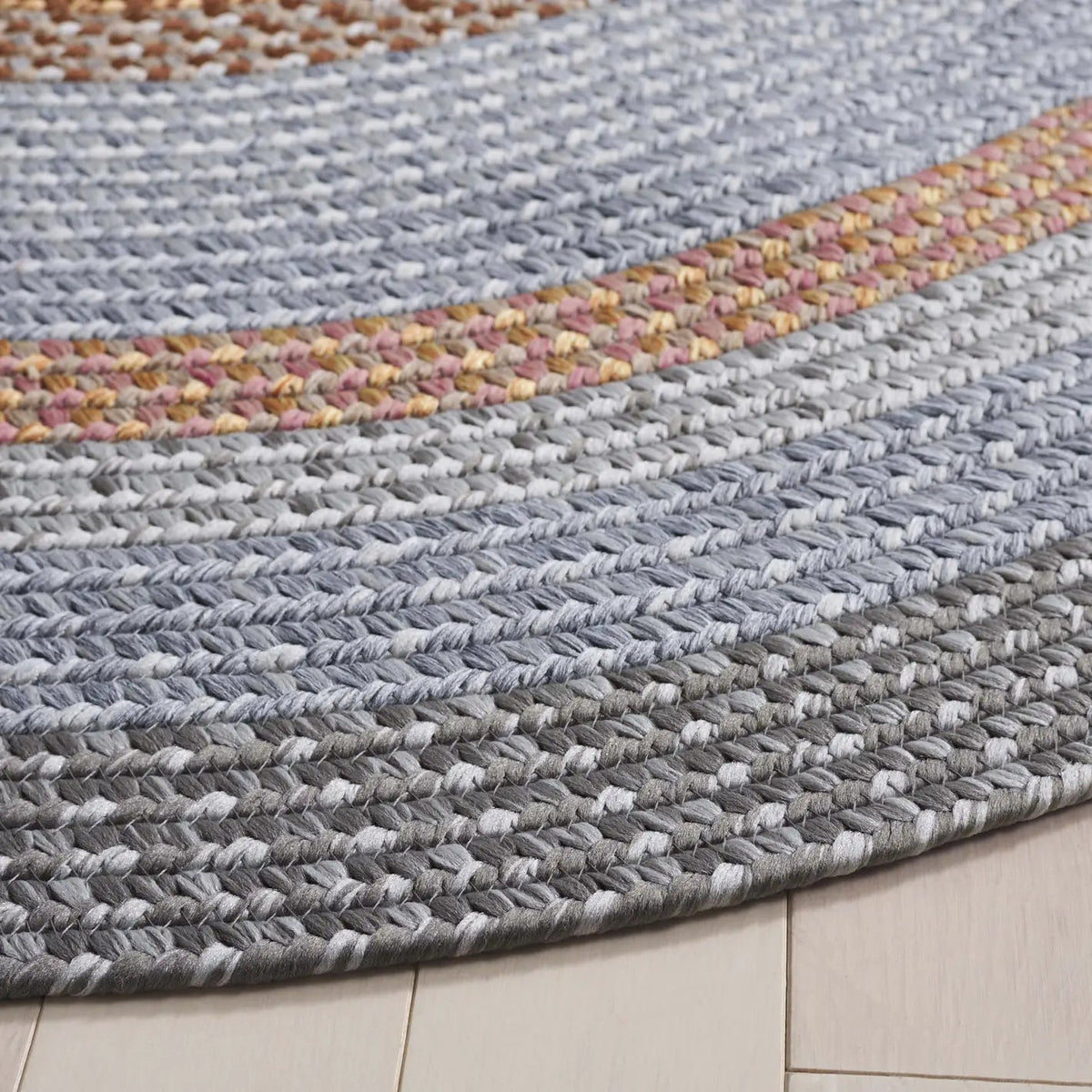 Safavieh Braided 5'-0" x 8'-0" Rug in Grey / Rust