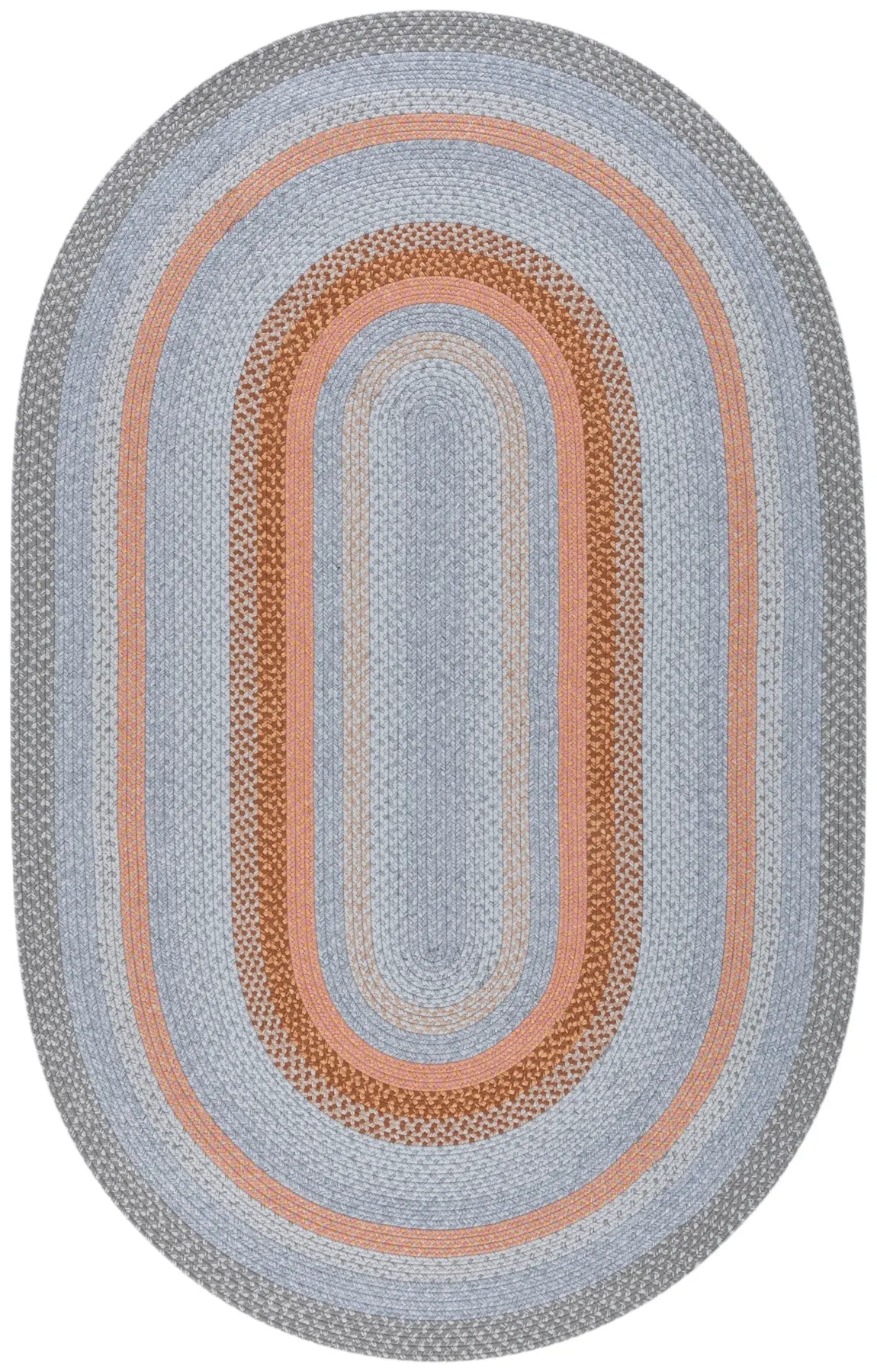 Safavieh Braided 5'-0" x 8'-0" Rug in Grey / Rust