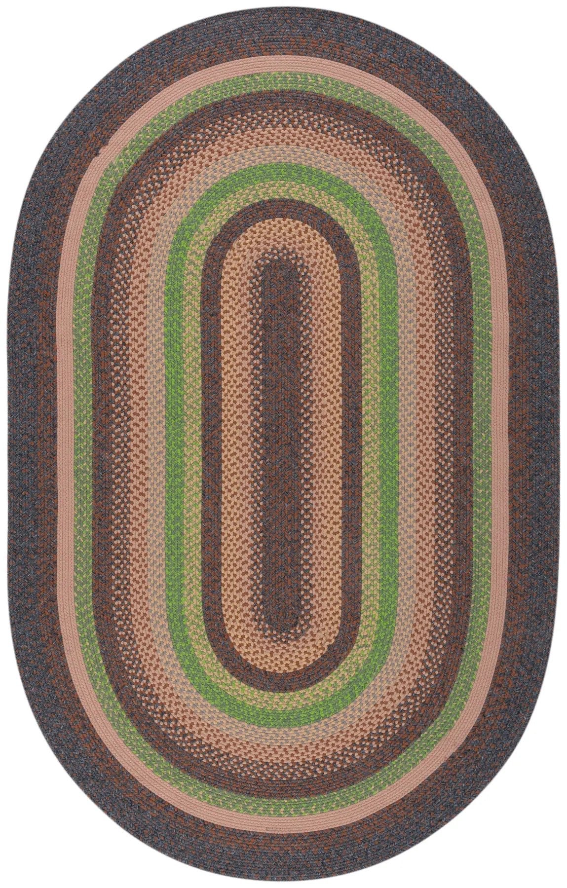 Safavieh Braided 5'-0" x 8'-0" Rug in Brown / Green