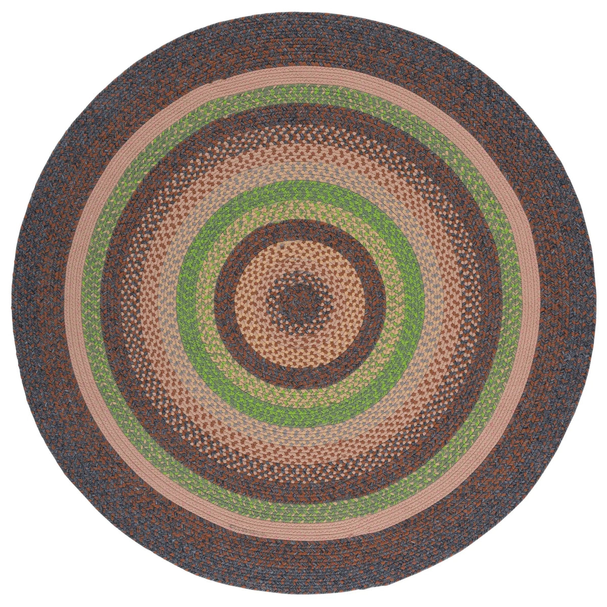 Safavieh Braided 5'-0" x 5'-0" Rug in Brown / Green