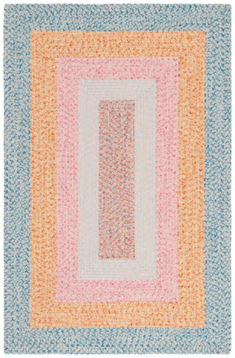 Safavieh Braided Brd318J Aqua/Pink Rug.