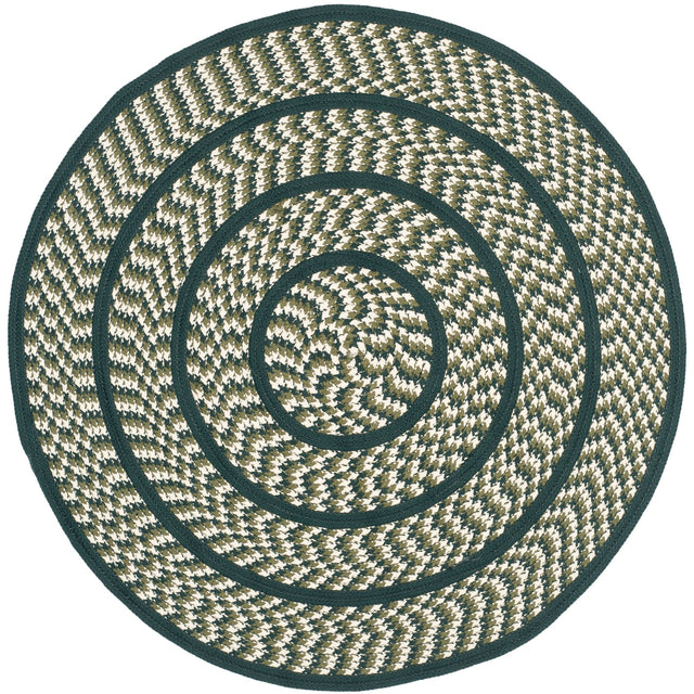 Safavieh Braided Brd401B Ivory/Dark Green Rug - Safavieh - brd401b - 3r