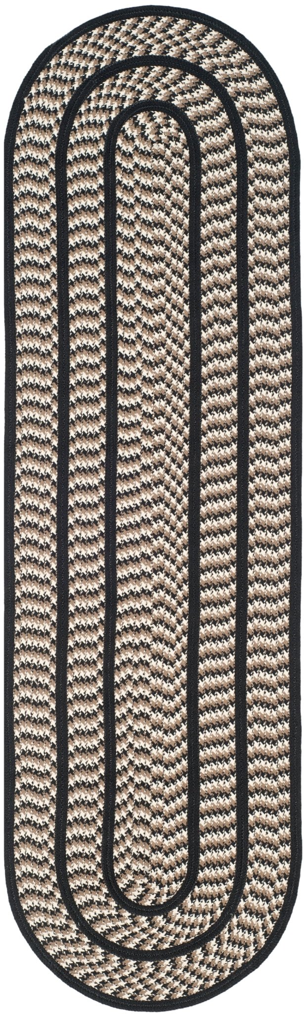 Safavieh Braided Brd401C Ivory/Black Rug - Safavieh - brd401c - 3r