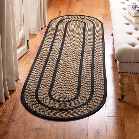 Safavieh Braided Brd401G Beige/Black Rug - Safavieh - brd401g - 5r