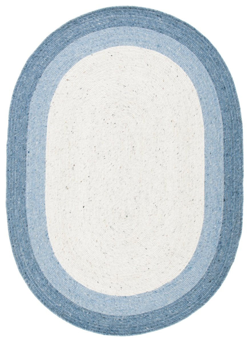 Safavieh Braided Brd903M Ivory/Blue Rugs.