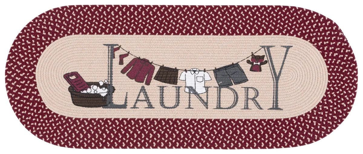 Safavieh Braided Posters 1'-8" x 4'-0" Rug in Beige / Burgundy Red