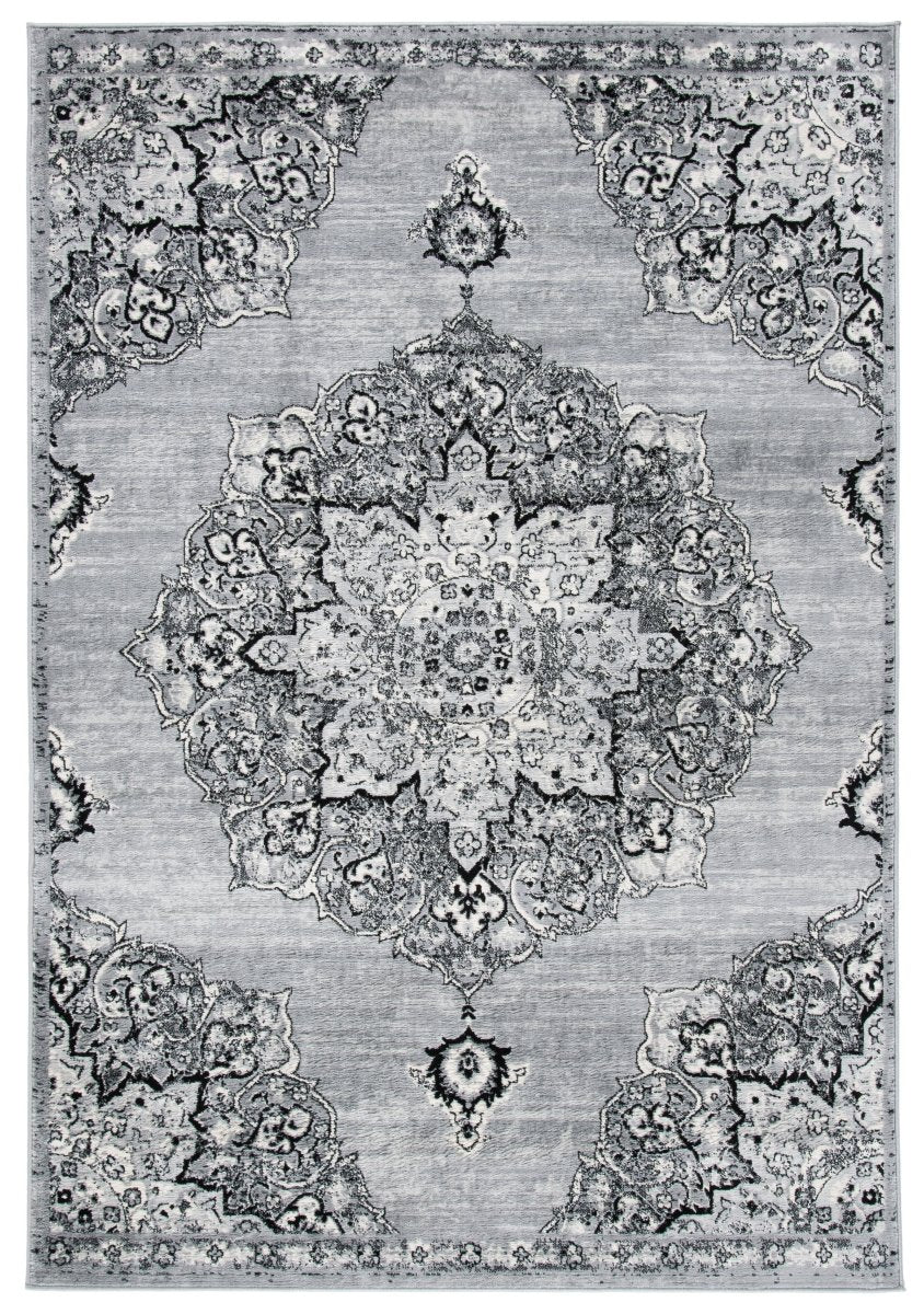 Safavieh Brentwood Bnt802G Silver/Black Rug.