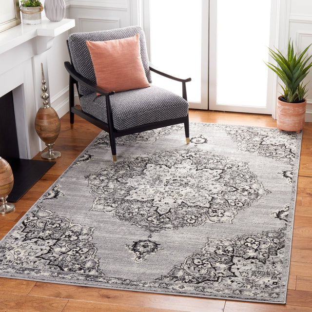 Safavieh Brentwood Bnt802G Silver/Black Rug.