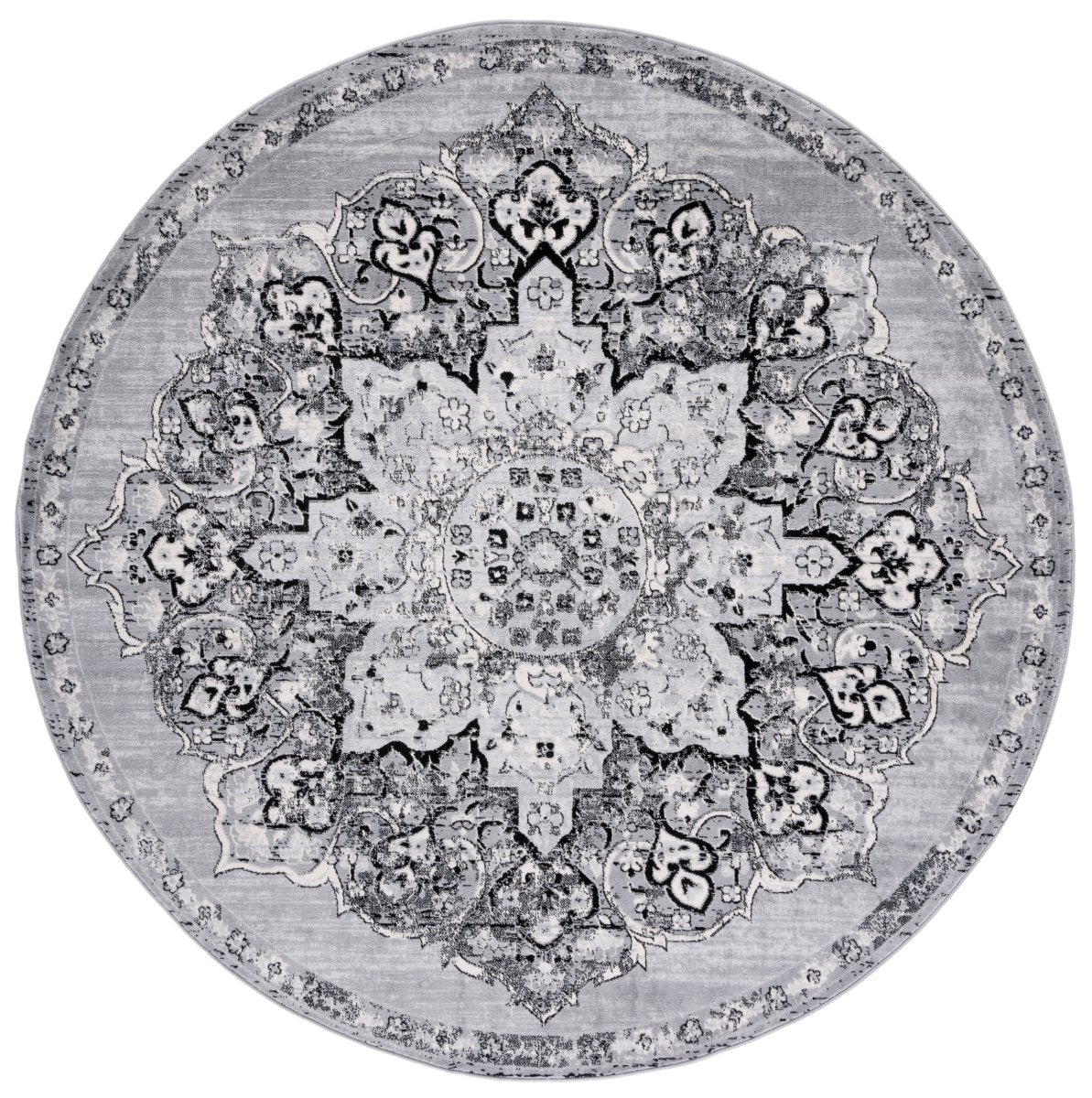 Safavieh Brentwood Bnt802G Silver/Black Rug.