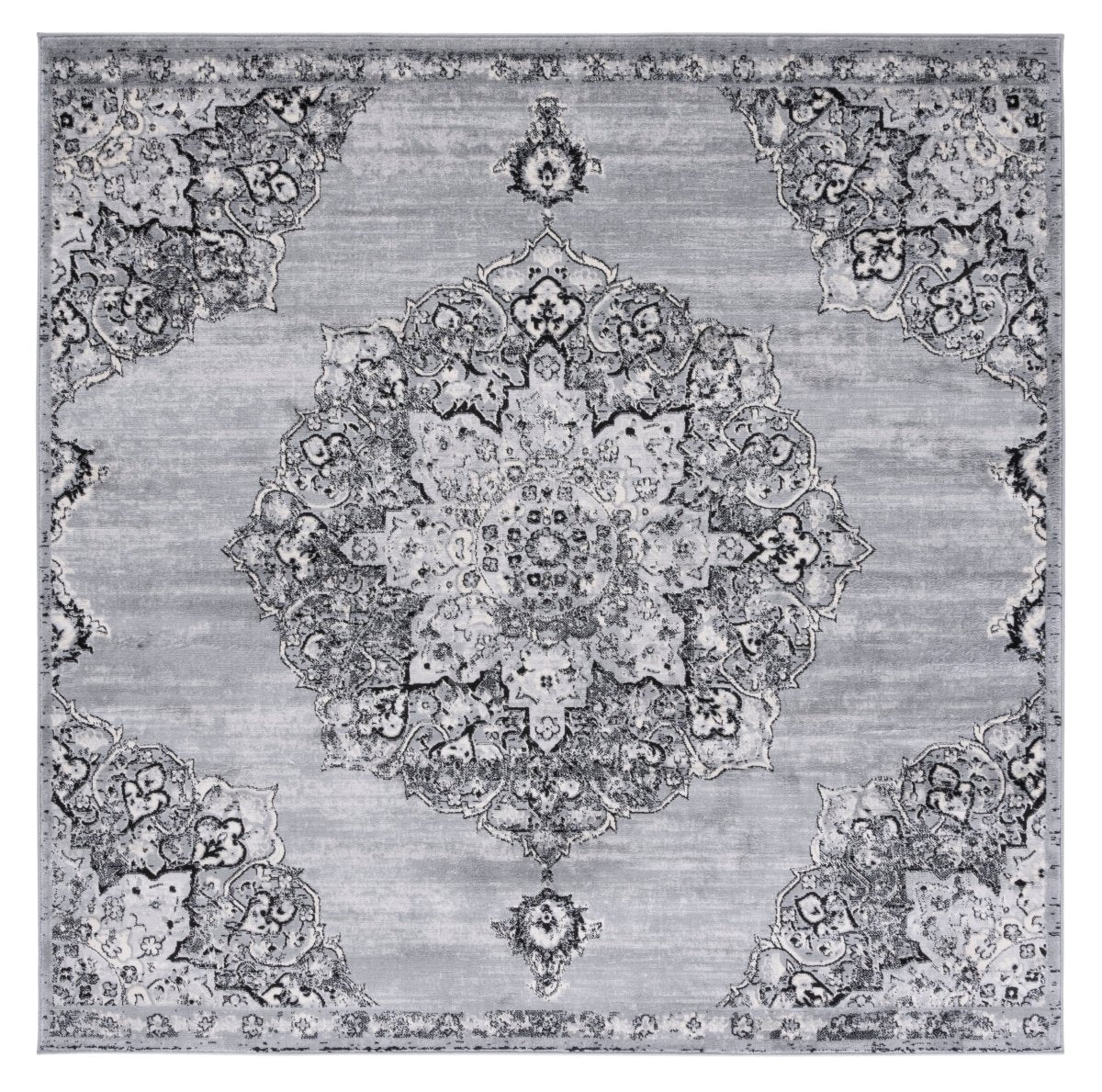 Safavieh Brentwood Bnt802G Silver/Black Rug.