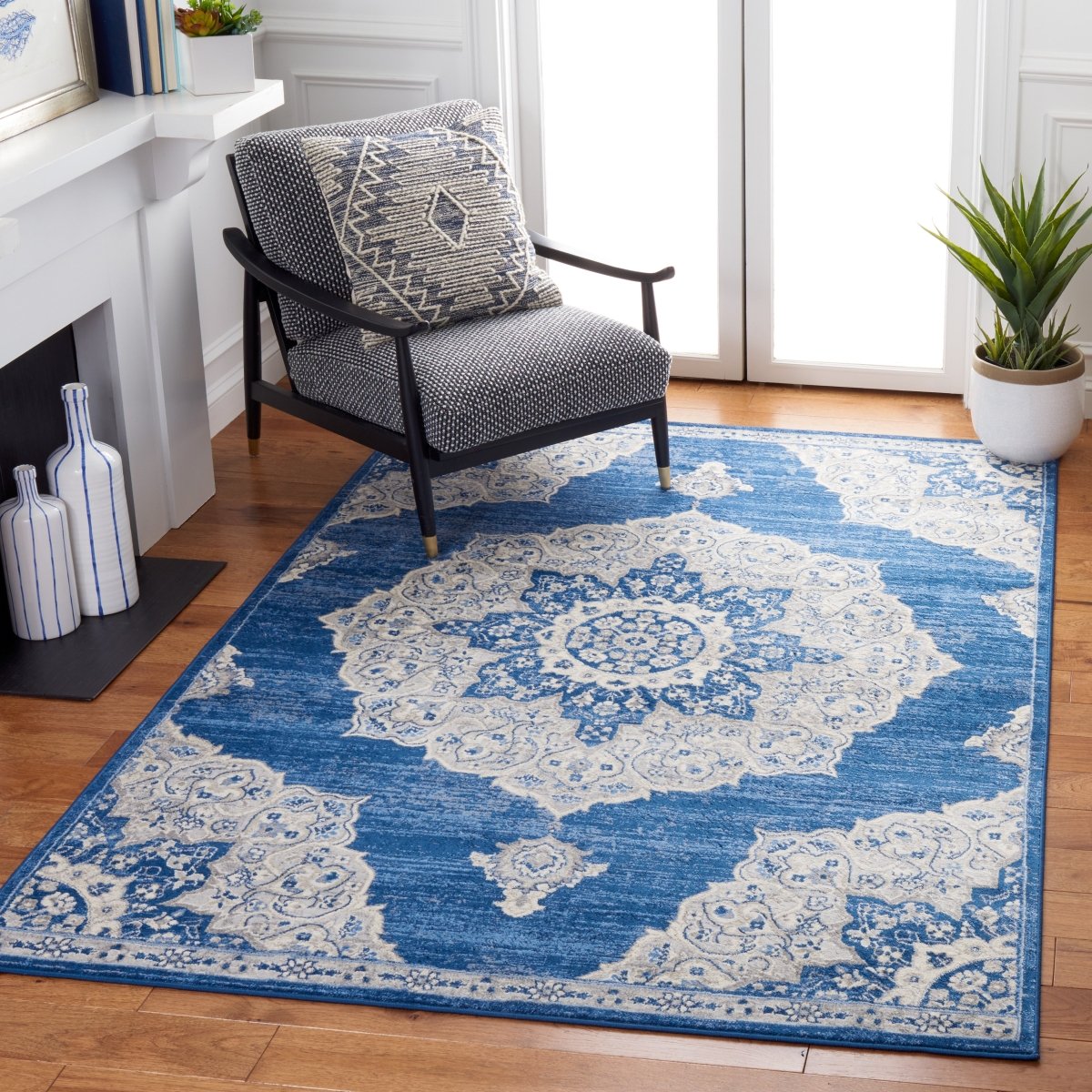 Safavieh Brentwood Bnt802N Navy/Grey Rug.
