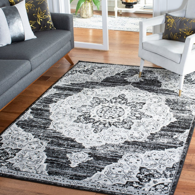 Safavieh Brentwood Bnt802Z Black/Grey Rug.